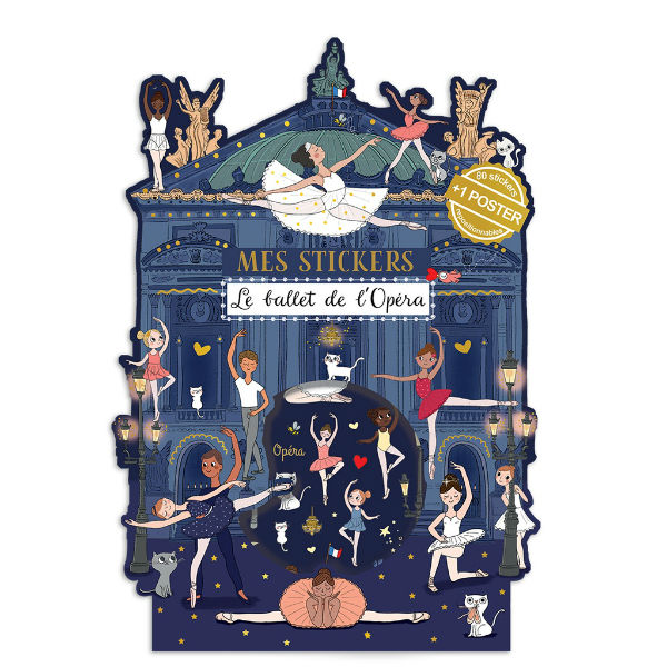Ref. CARSTIKY53, Cartes d'Art - Jeu stickers + poster opéra ballerines, marque CARTESDART
