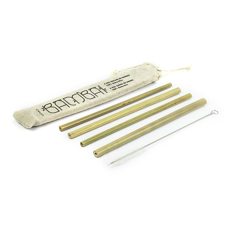 Image de  Set 4 pailles en bambou 