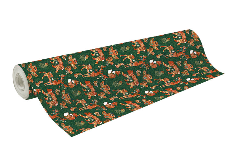 Image de  Rouleau papier cadeau Excellia 50x0,70m forest rouge & vert 