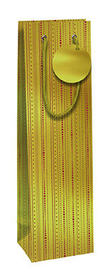 Image de  Sac cadeau bouteille Excellia 12,7x9x35,5cm scintillant 