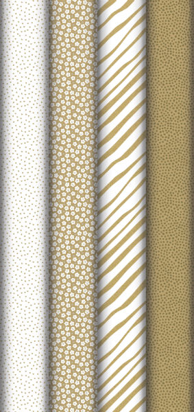 Image de  Rouleau papier cadeau kraft 50x0,70m blanc & or 