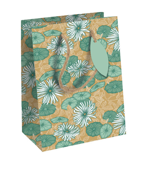 Image de  Sac cadeau moyen kraft 21,5x10,2x25,3 my garden 