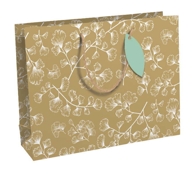 Image de  Sac cadeau shopping kraft 37,3x11,8x27,5 my garden 