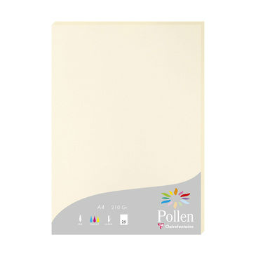 Image de  Paquet de 25 feuilles Pollen A4 210GR ivoire 
