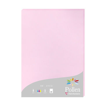 Image de  Paquet de 25 feuilles Pollen A4 210GR rose dragée 