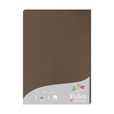 Image de  Paquet de 25 feuilles Pollen A4 210GR marron taupé 