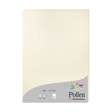 Image de  Paquet de 25 feuilles Pollen A4 210GR ivoire irisé 