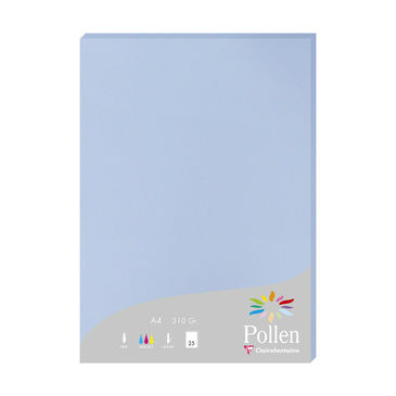 Image de  Paquet de 25 feuilles Pollen A4 210GR bleu lavande 