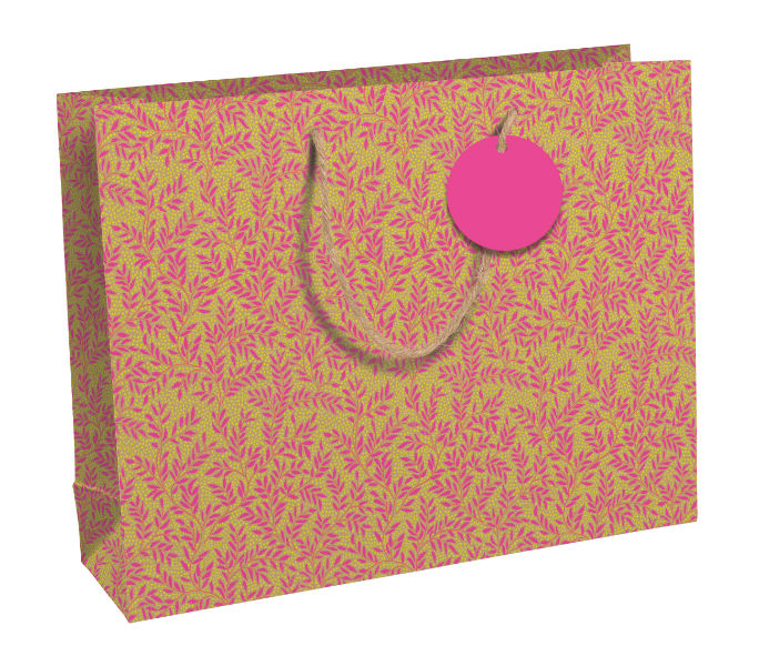 Image de  Sac cadeau shopping kraft 37,3x11,8x27,5 néon 