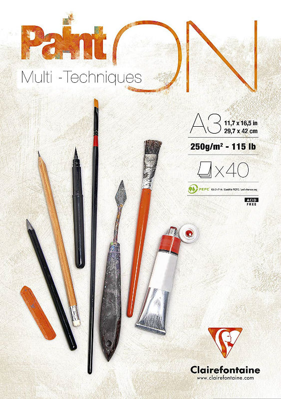 Image de  Bloc de 40 feuilles Paint On blanc A3 250g 