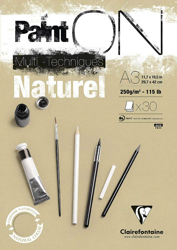 Image de  Bloc de 30 feuilles Paint On naturel A3 250g 