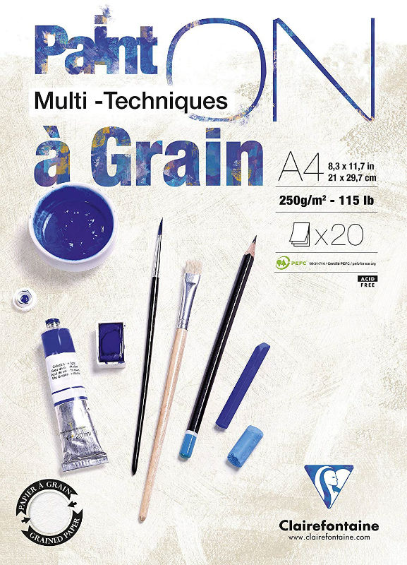 Image de  Bloc de 20 feuilles Paint On à grain A4 250g 