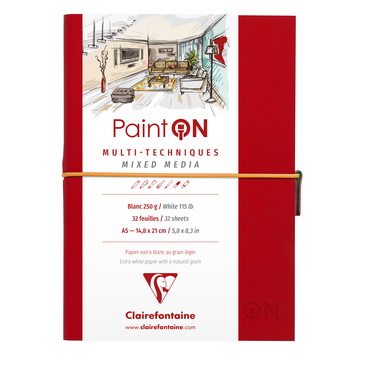 Image de  Carnet paint'on cousu a5 64p 250g blanc  