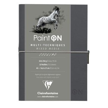 Image de  Carnet paint'on cousu a5 64p 250g gris  