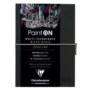 Image de  Carnet paint'on cousu a5 64p 250g noir  