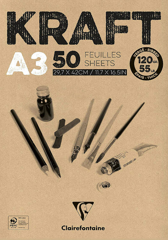 Image de  Bloc de 50 feuilles A3 Kraft brun 