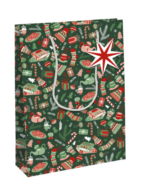 Image de  Sac cadeau large kraft 26,5x14x33 cm Cosy 