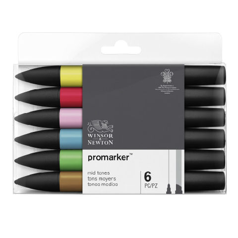 Image de  Set 6 promarker tons moyens 