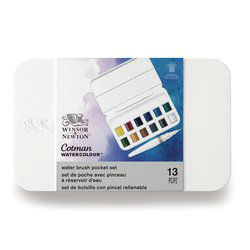 Image de  Set 12 1/2 godets cotman avec pinceau 