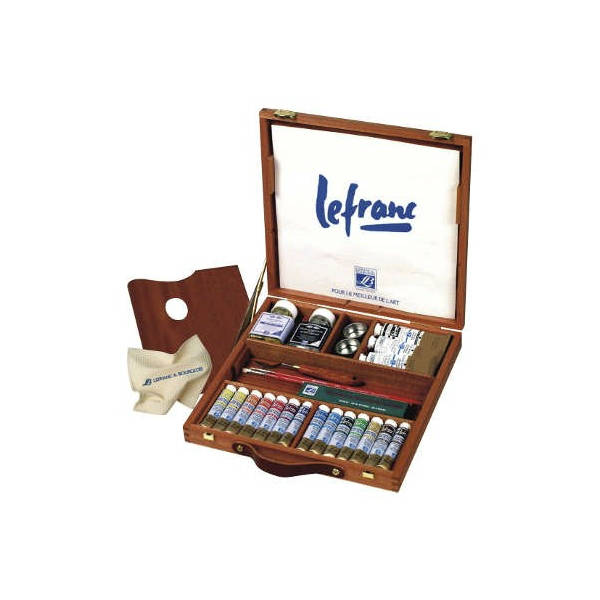 Image de  Coffret carre hetre huile lefranc corot 