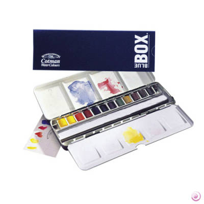 Image de  Bte blue box 12 1/2 godets aquarelle fine cotman 