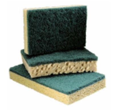 Image de  10 eponges abrasif vert sur eponge 11x7 cm 