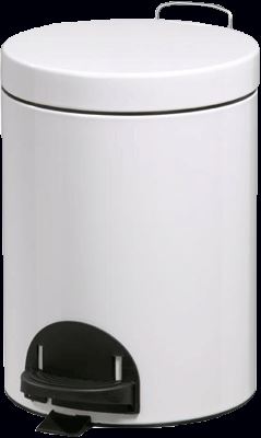 Image de  Poubelle pedal metal blanc + seau 3l 