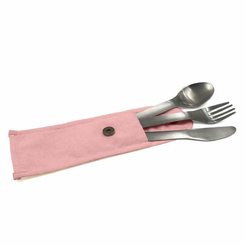 Image de  Couvert nomade inox rose 