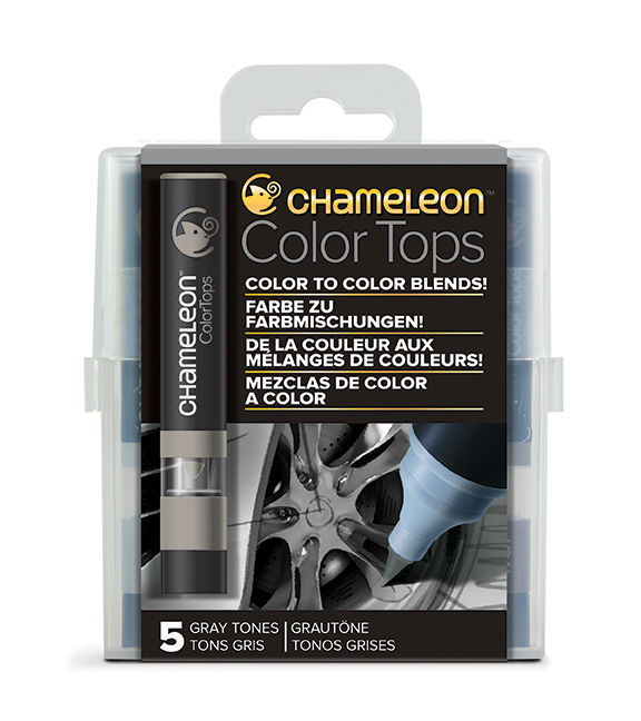 Image de  Pack 5 color tops Chameleon tons de gris 