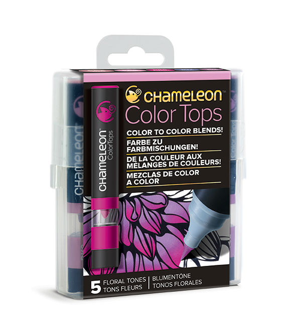 Image de  Pack 5 color tops Chameleon tons floraux 