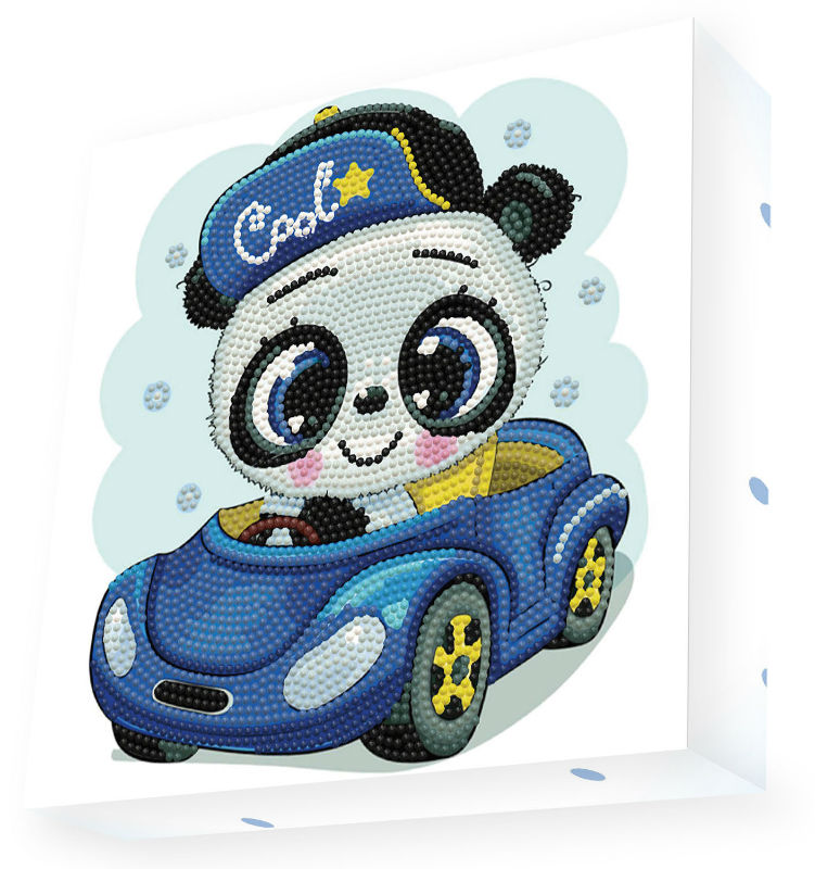 Image de  Kit Diamond Dotz box enfant panda et son bolide 