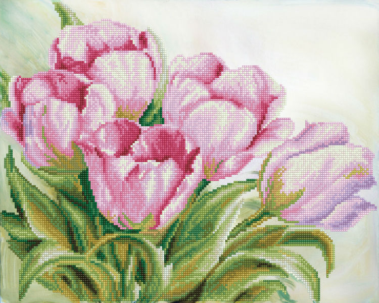Image de  Kit Diamond Dotz moyen tulipes roses 