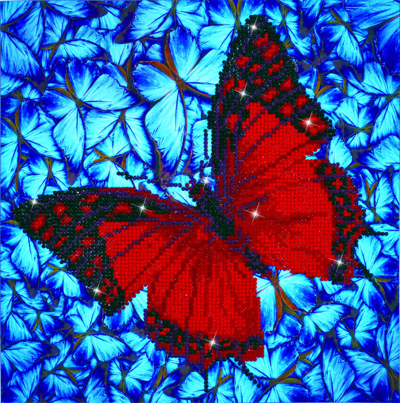 Image de  Kit Diamond Dotz moyen papillon rouge 