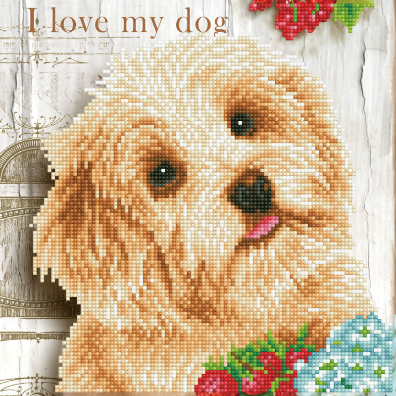 Image de  Kit Diamond Dotz moyen j'aime mon chien 