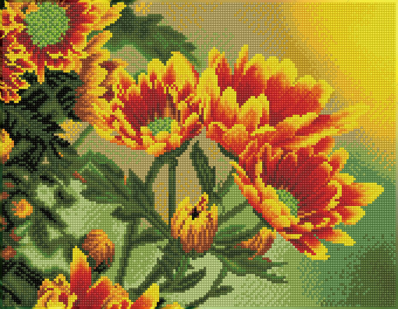 Image de  Kit diamond dotz squares marguerites des champs 