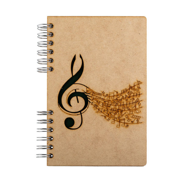 Image de  Carnet bois A6 non ligné musique 