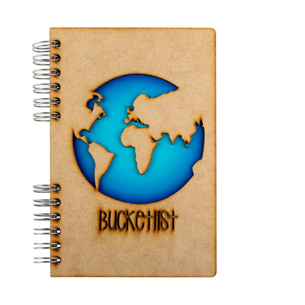 Image de  Carnet bois A5 ligné bucket list 