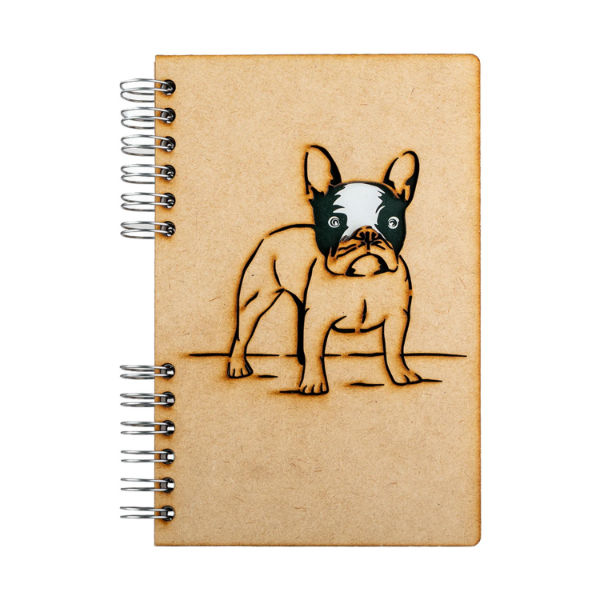 Image de  Carnet bois A4 non ligné chien 