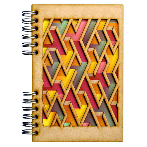 Image de  Carnet bois A6 ligné labyrinthe 