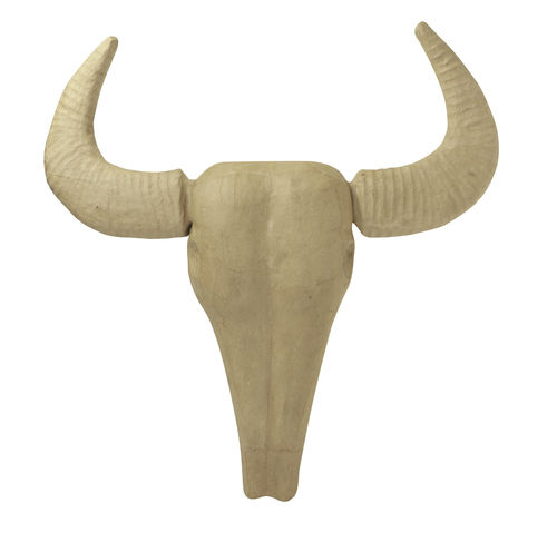 Image de  Trophée tête de buffle en papier mâché 