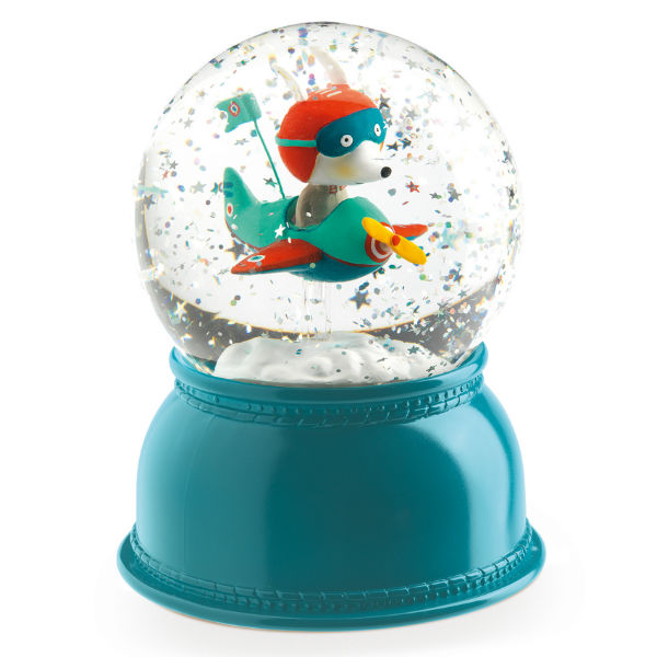 Image de  Veilleuse boule à neige avion 