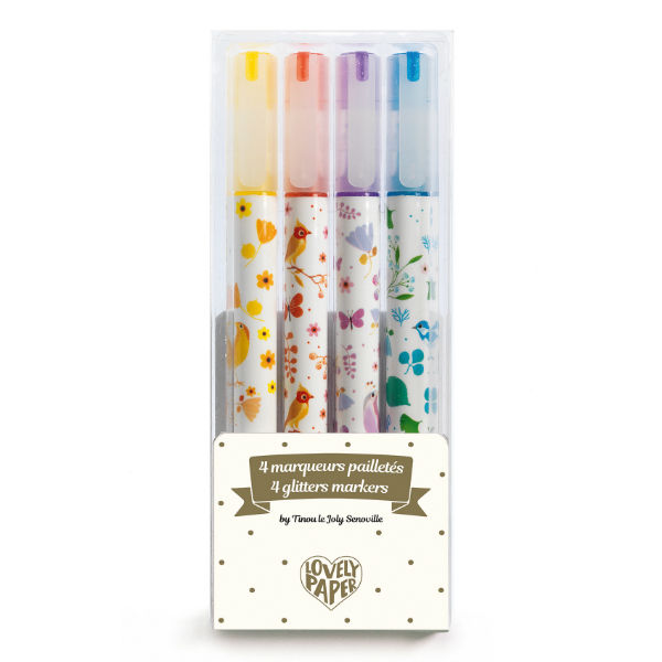 Image de  Boite de 4 marqueurs pailletes tinou 