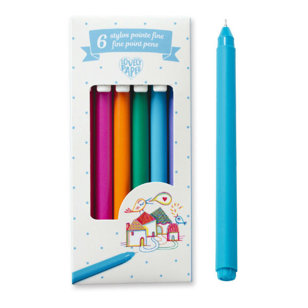 Image de  Boîte de 6 stylos gel pointes fines 0,7 
