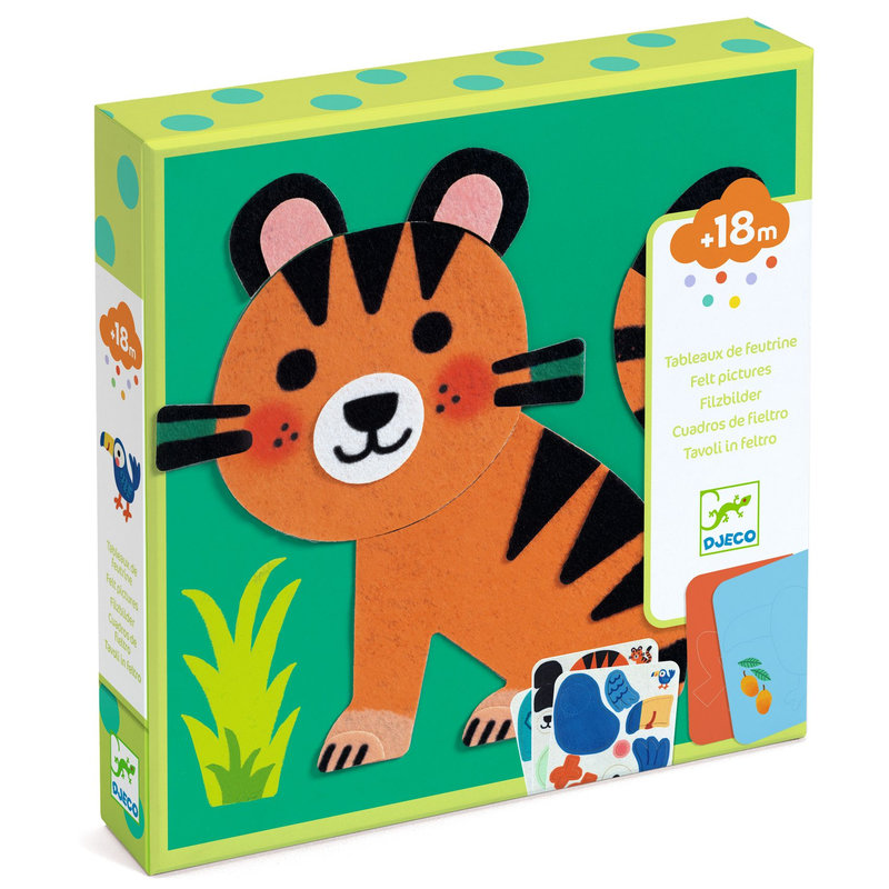 Ref. DJEDJ00047, Collages pour les petits tableaux de feutrine animaux tout doux, marque DJECO