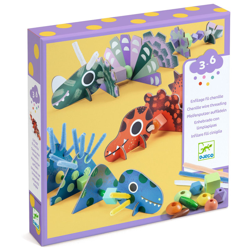 Ref. DJEDJ00083, Enfilage pour les petits terribles dinos, marque DJECO