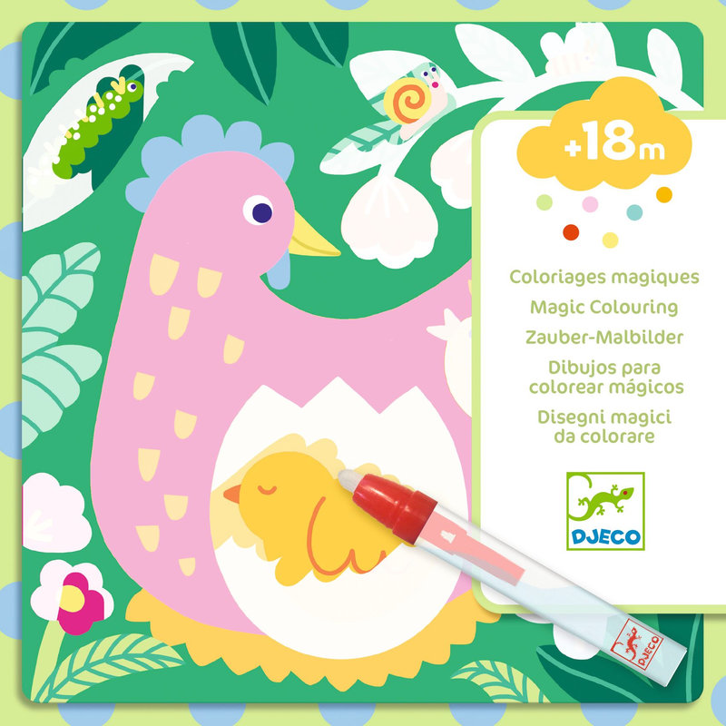 Ref. DJEDJ00953, Coloriage magique coucou caché maman bébé du jardin, marque DJECO