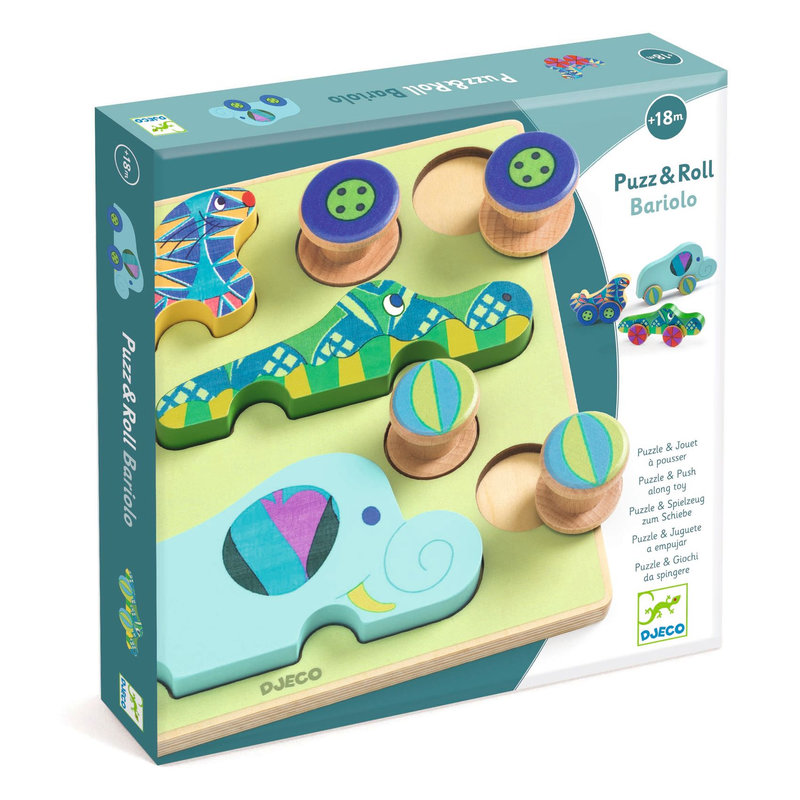 Ref. DJEDJ01081, Puzzle relief puzz & roll bariolo, marque DJECO