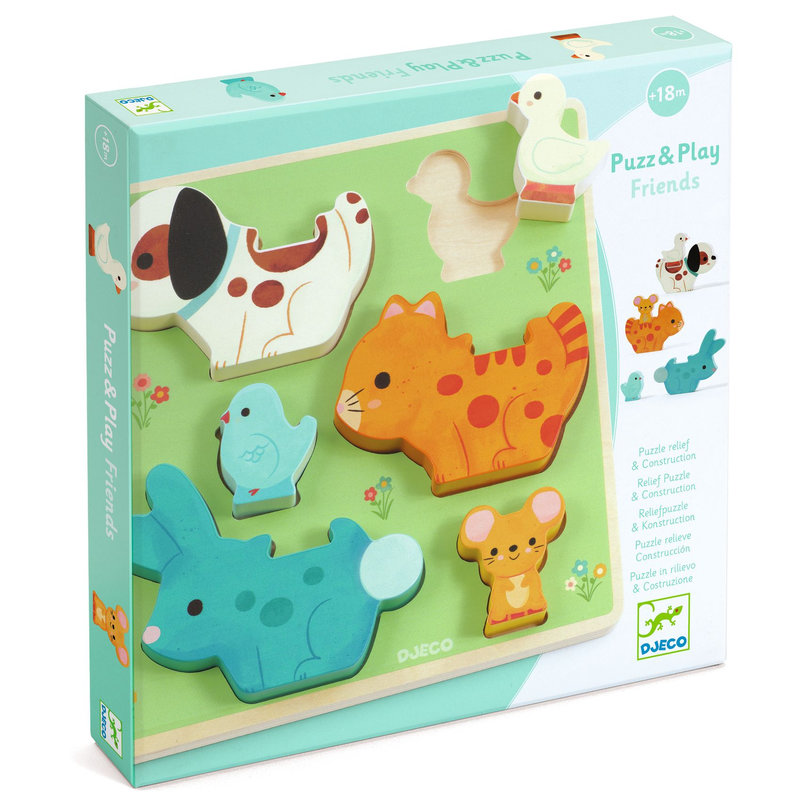 Ref. DJEDJ01083, Puzzle relief puzz & play friends, marque DJECO