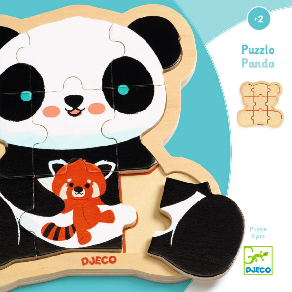 Image de  Puzzle bois 9p puzzlo panda 