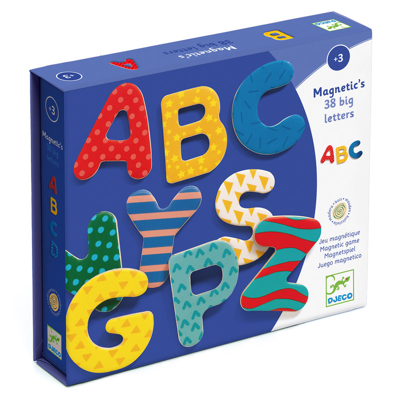 Ref. DJEDJ03100, Magnétiques bois 38 grandes lettres, marque DJECO